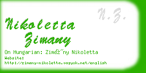 nikoletta zimany business card